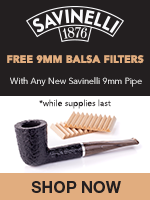 Free 9mm Balsa Filters With Any New Savinelli 9mm Pipe